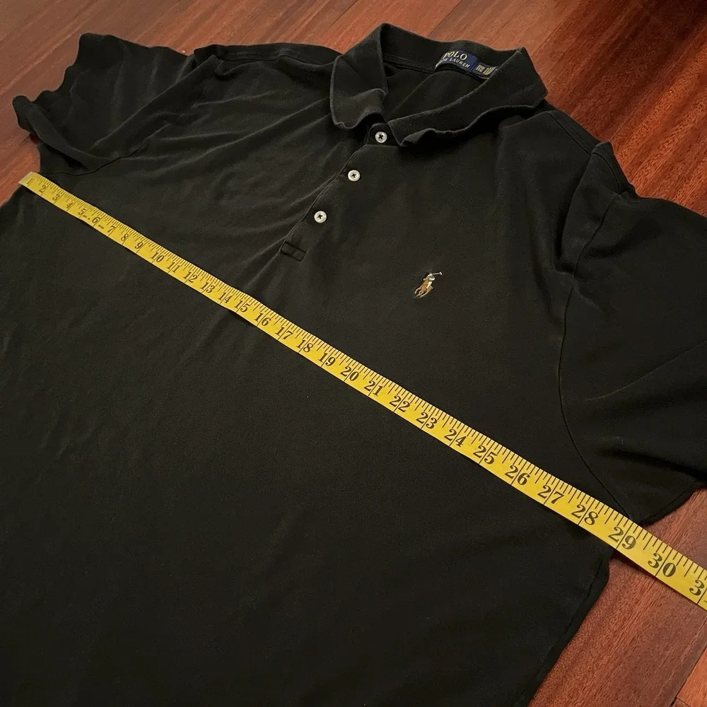 Polo Ralph Lauren Polo Mens 3XB Short Sleeve Black Logo Big Tall Fit Preppy Pony